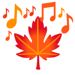 musical notes and maple leaf