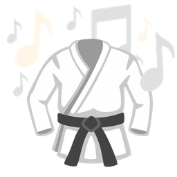 musical notes and martial arts uniform