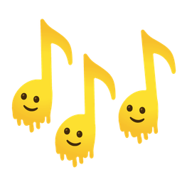Musical notes and Melting face