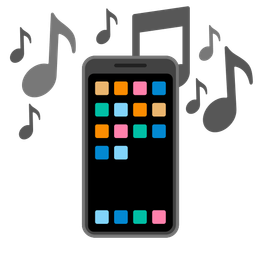 musical notes and mobile phone