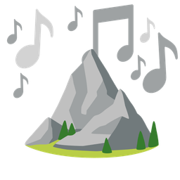 musical notes and mountain