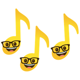 musical notes and nerd face