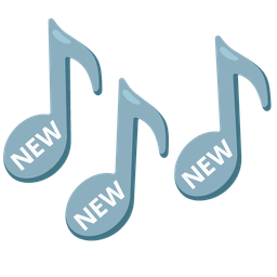 musical notes and NEW button