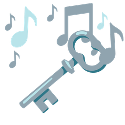 musical notes and old key