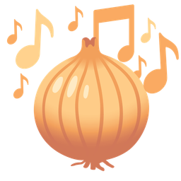musical notes and onion