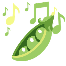 musical notes and pea pod