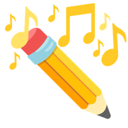 musical notes and pencil