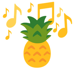 musical notes and pineapple