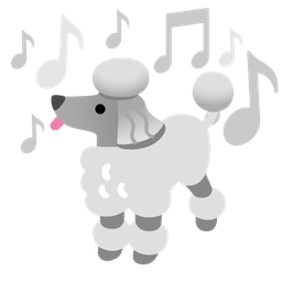 musical notes and poodle