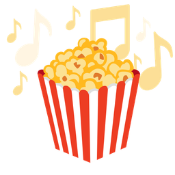 musical notes and popcorn