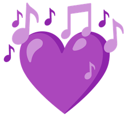 musical notes and purple heart