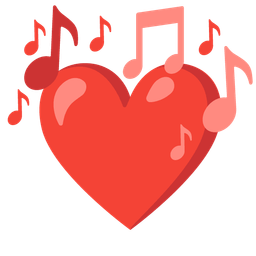 musical notes and red heart