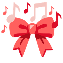 musical notes and ribbon