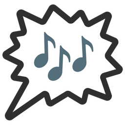 musical notes and right anger bubble