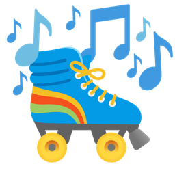 musical notes and roller skate