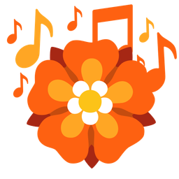 musical notes and rosette