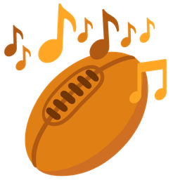 musical notes and rugby football