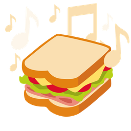 musical notes and sandwich