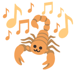 musical notes and scorpion