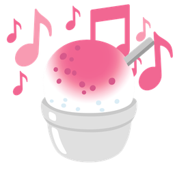 musical notes and shaved ice