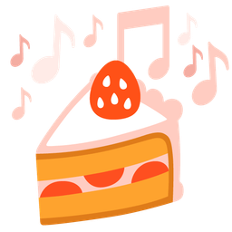 musical notes and shortcake