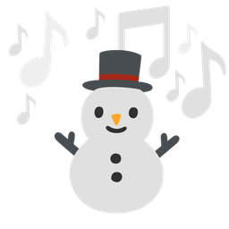 musical notes and snowman without snow