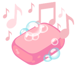 musical notes and soap