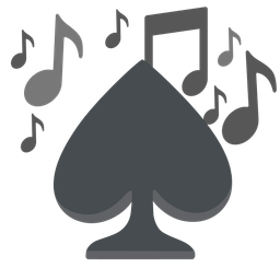 musical notes and spade suit