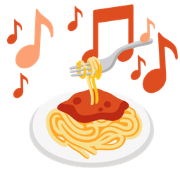 musical notes and spaghetti