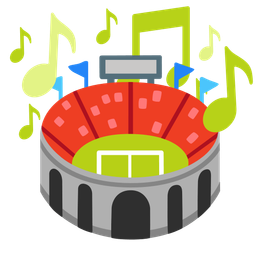 musical notes and stadium