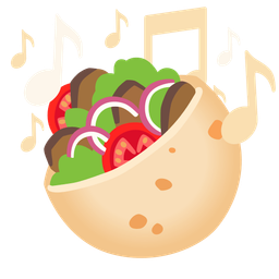 musical notes and stuffed flatbread