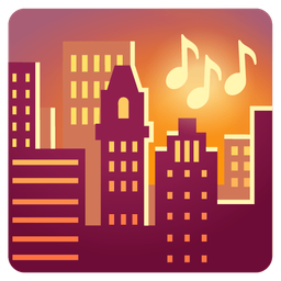 musical notes and sunset