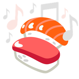 musical notes and sushi