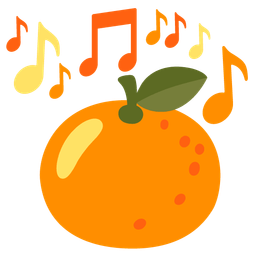 musical notes and tangerine