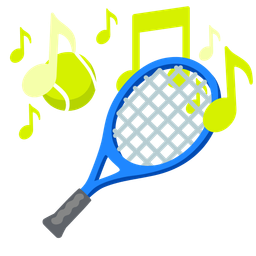 musical notes and tennis