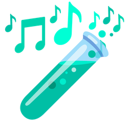 musical notes and test tube