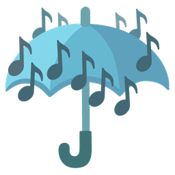musical notes and umbrella