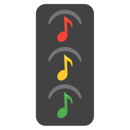 musical notes and vertical traffic light