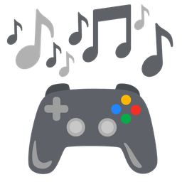 musical notes and video game