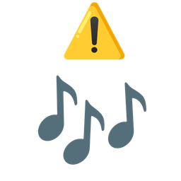musical notes and warning