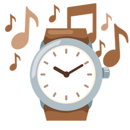 musical notes and watch