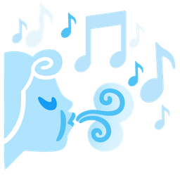 musical notes and wind face