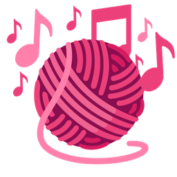 musical notes and yarn