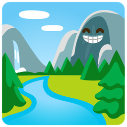 National park and Beaming face with smiling eyes