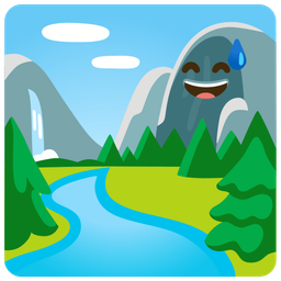 National park and Grinning face with sweat