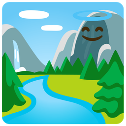 National park and Smiling face with halo