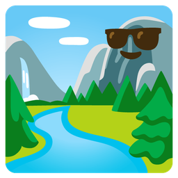 National park and Smiling face with sunglasses
