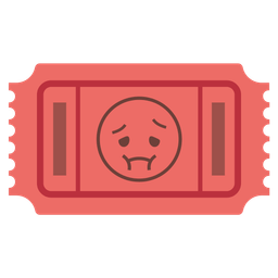 nauseated face and admission tickets