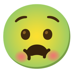 nauseated face and anguished face