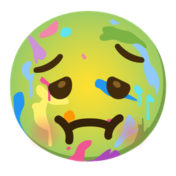 nauseated face and artist palette